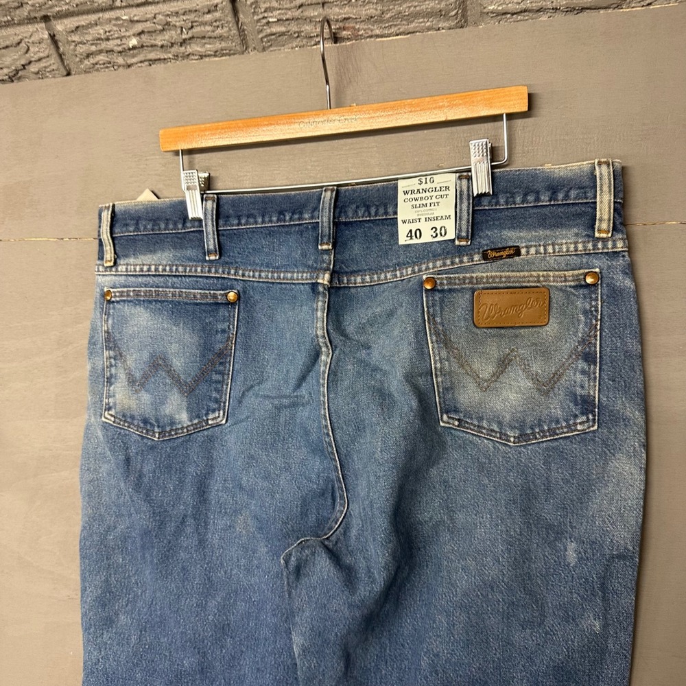 Wrangler Cowboy Cut Slim Fit Jeans Mens 40x30‎ Blue Denim 936DEN Medium Wash